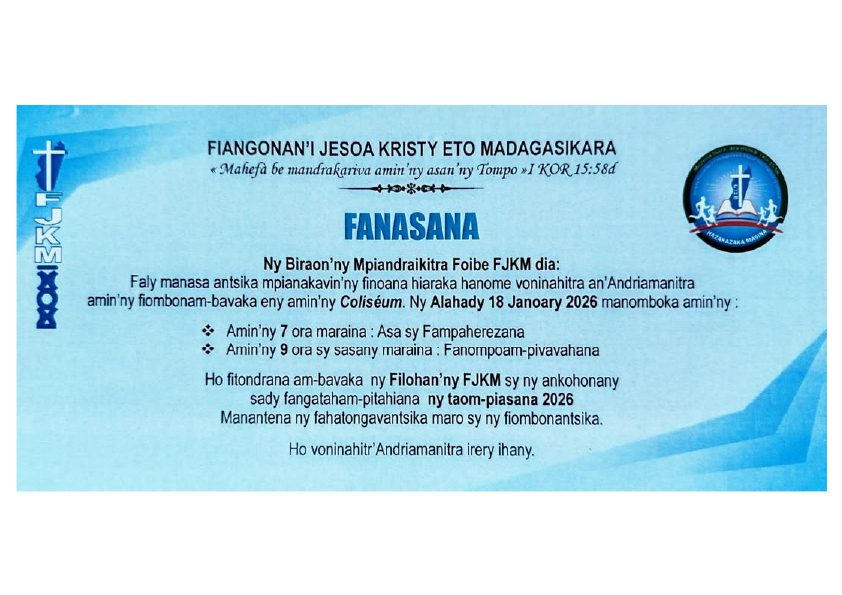 FANASANA 18/01/2026
